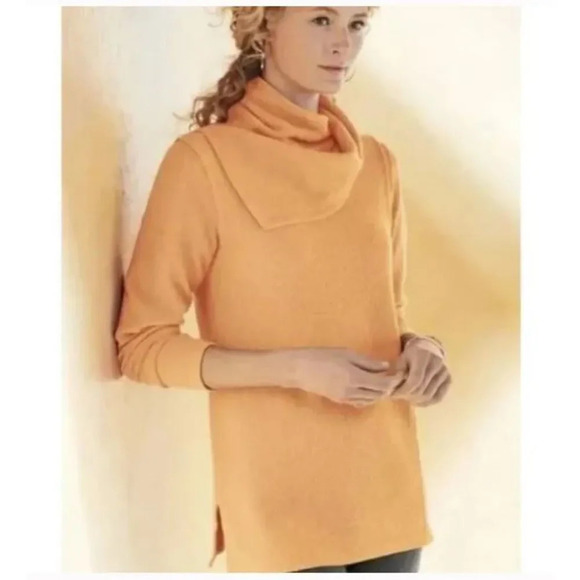 Soft Surroundings Peach Orange Playa Pullover Long Sleeve Tunic XL - Picture 3 of 9